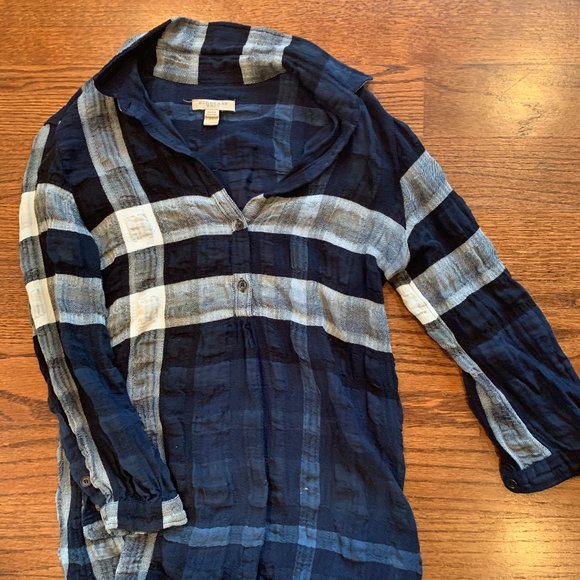 women's burberry button up shirt